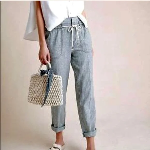 Anthropologie striped linen pants new arrivals